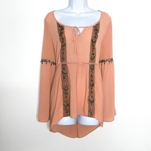 NWT BLUSH NOIR 'Peasant" Tunic Blouse